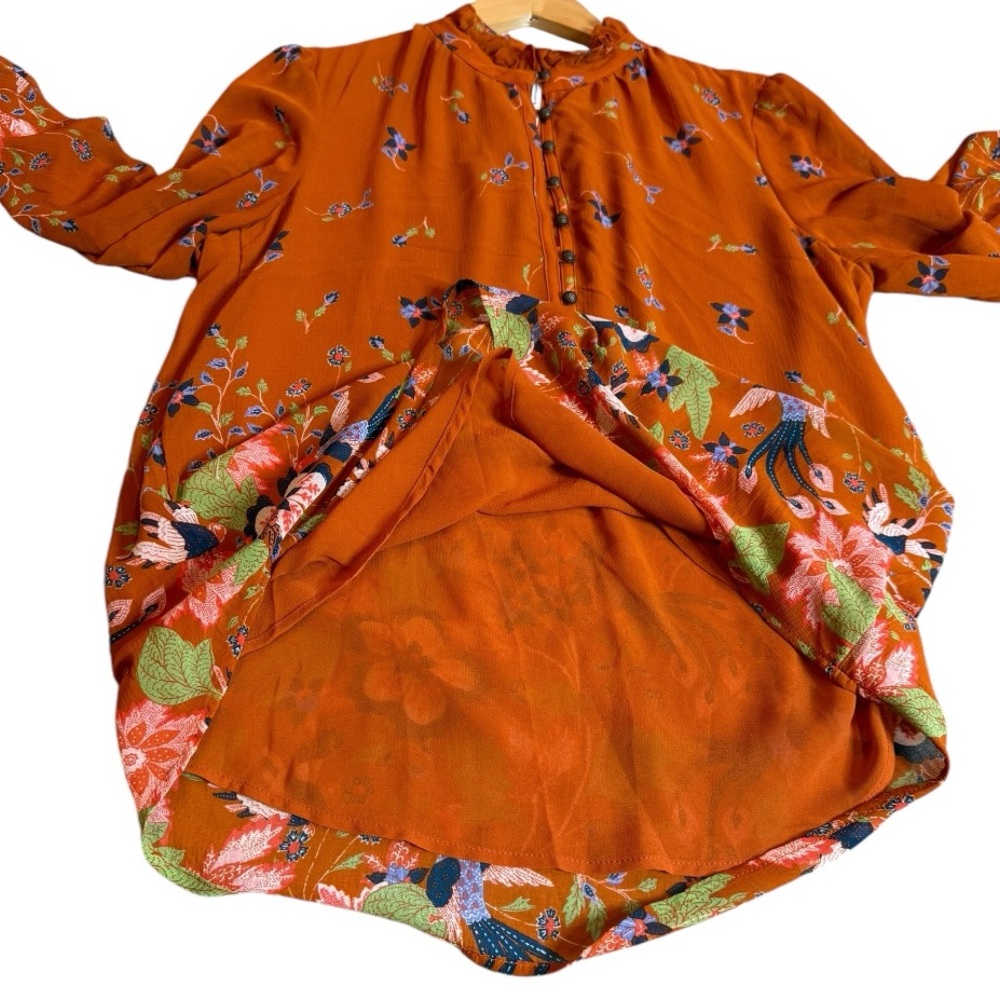 By Anthropologie Floral Chiffon Blouse size XS - Picture 8 of 15